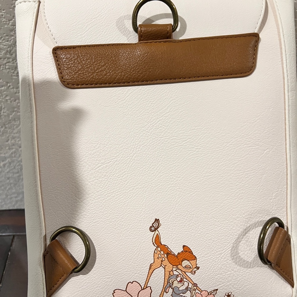 Loungefly Disney Bambi Thumper Cherry Blossom Floral Flap Mini Backpack & Wallet - Picture 9 of 10